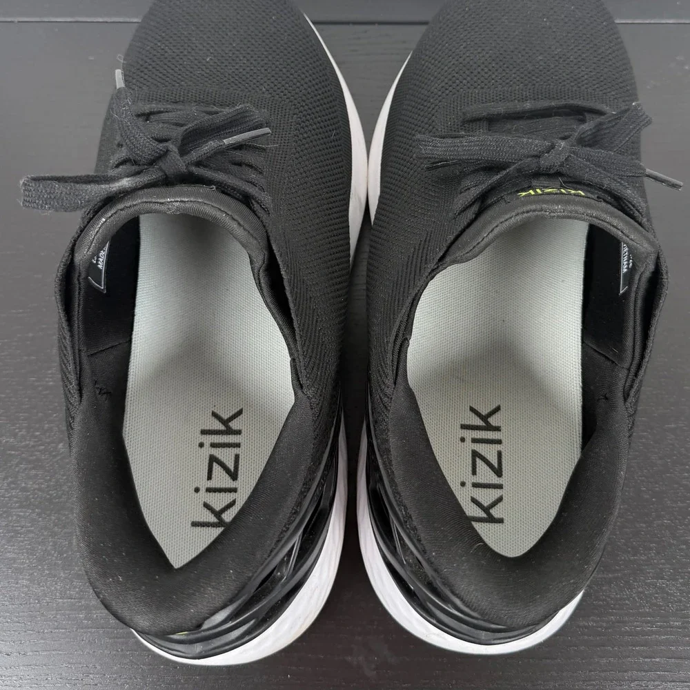 Kizik Men 10.5 Wide Black Lima Hands-Free Slip On Sneakers Shoes L3FCDATHBK01-2E